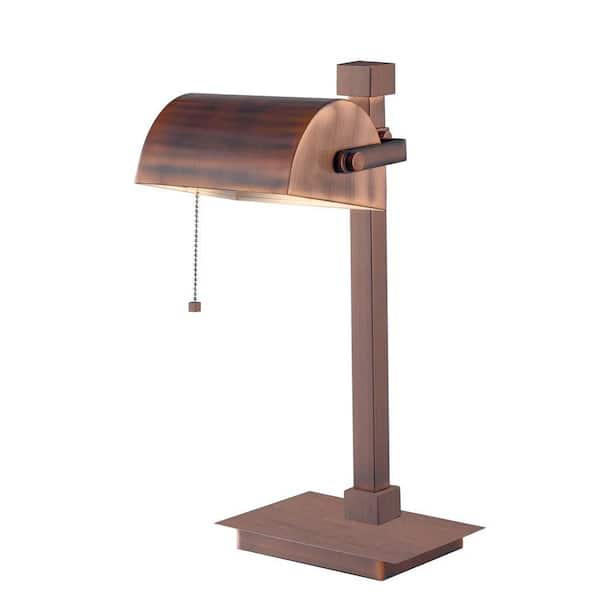 Kenroy Home Welker 16 in. Vintage Copper Desk Lamp