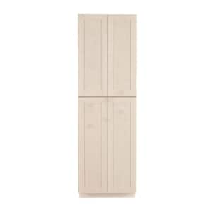 Lancaster Shaker Assembled 30x90x27 in. Tall Pantry with 4 Doors in Stone Wash