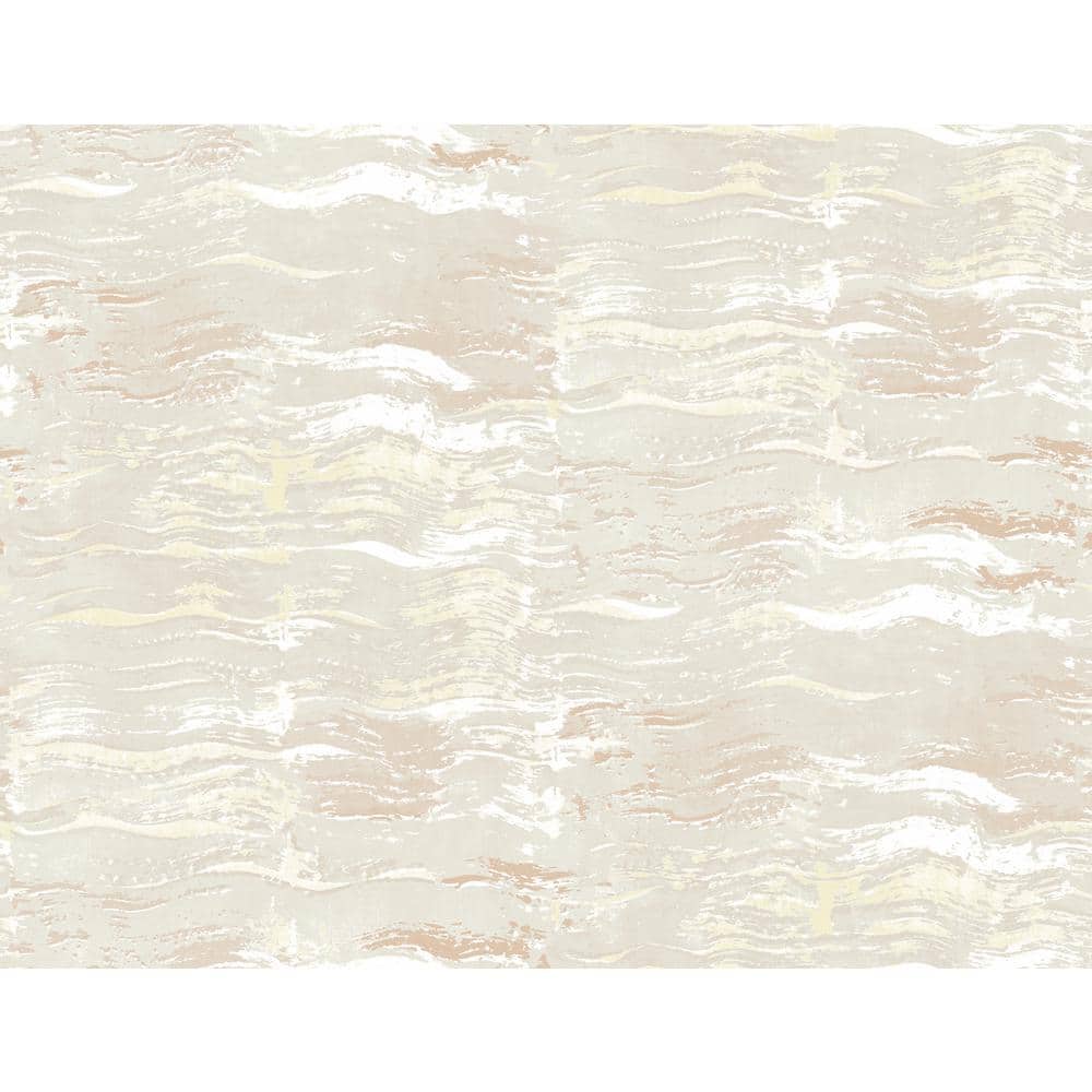 Seabrook Designs Graphic Wave Metallic Champagne and Bisque Paper ...