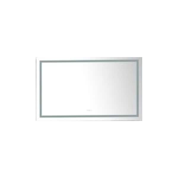AOPSPS 37 in. W x 73 in. H Large Rectangular Frameless LED Light Wall Bathroom Vanity Mirror in Silver