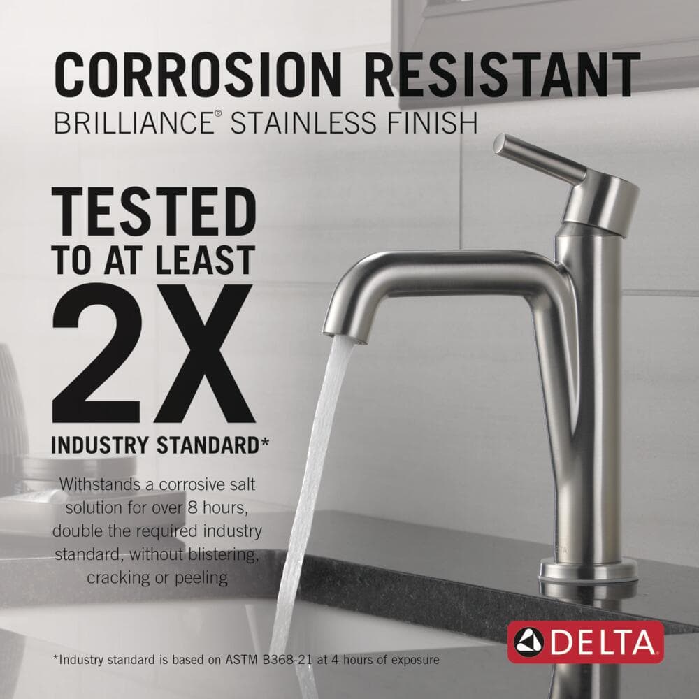 Delta Nicoli Sleek Stainless Steel Single Handle Bathroom Faucet