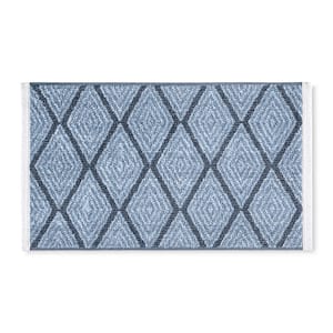 Everyday Rein Solid Diamond Blue 2 ft. x 3 ft. Machine Washable Area Rug