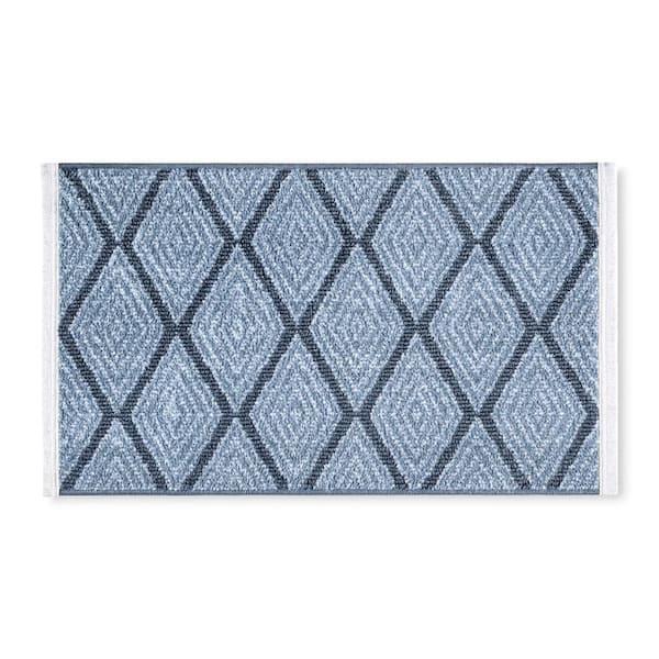 TOWN & COUNTRY LIVING Everyday Rein Solid Diamond Blue 2 ft. x 3 ft. Machine Washable Area Rug