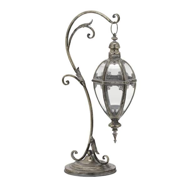 Zaer Ltd. International 31 in. Tall Victorian Style Lantern in Frosted Silver