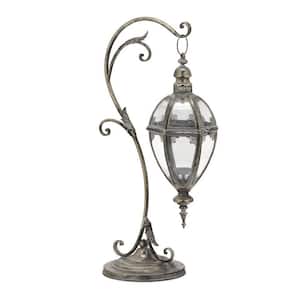 31 Inch Tall Victorian Style Lantern in Frosted Silver