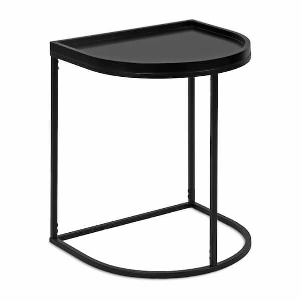 Kate and Laurel Dorrah 18 in. W. Black Half Circle Mid-Century MDF End Table