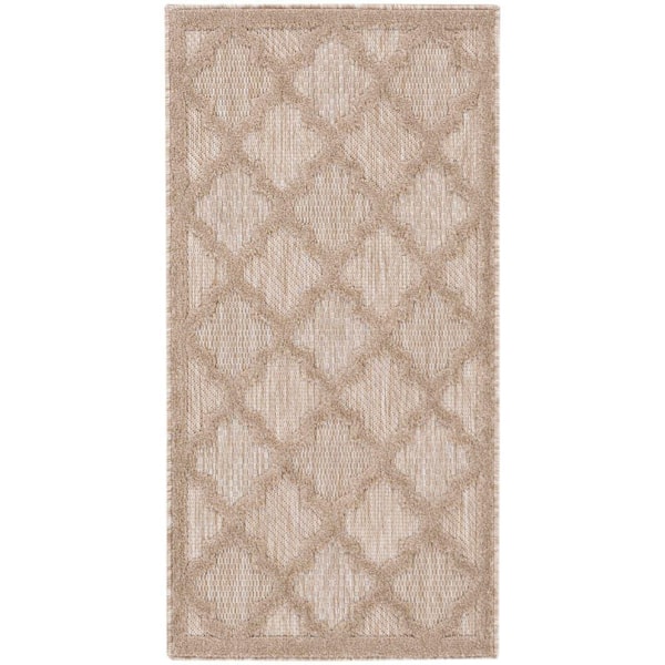 Nourison Easy Care Natural doormat 2 ft. x 4 ft. Trellis Contemporary Area Rug