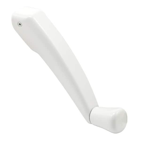 Window Operator Folding Crank Handle, 11/32 in. Bore, White Enamel Finish, Low-Profile