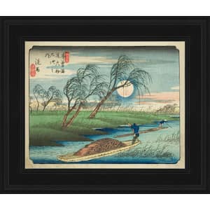 Seba by Hiroshige Gallery Black Framed Nature Oil Painting Art Print 10.5 in. x 12.5 in.