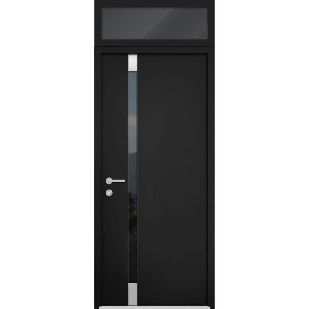 VDOMDOORS 6777 32 in. x 96 in. Right-Hand/Inswing Tinted Glass Black ...