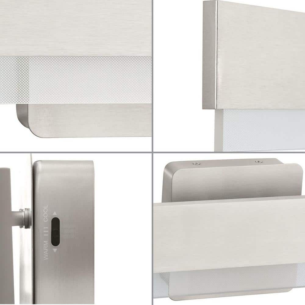 Brushed Nickel 24" LED Linear Vanity Light with Acrylic Shade