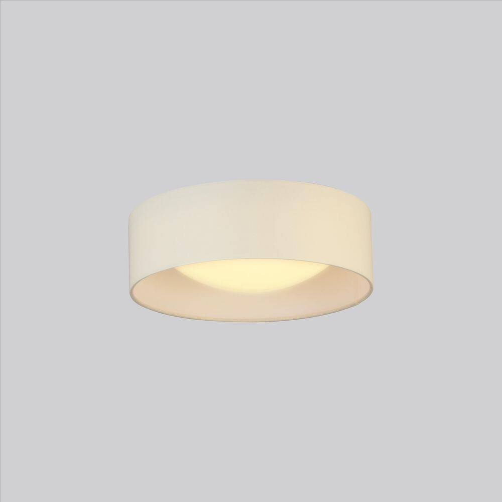 White 12" LED Drum Flush Mount Ceiling Light