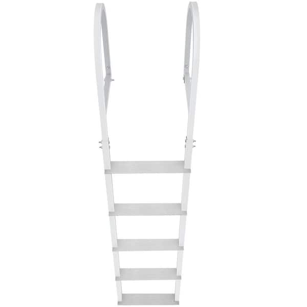 Retractable Dock Ladder 5-Steps 3.1 in. Wide Standard Adjustable Swim Ladder Aluminum 500 lbs. Load Dock Ladder