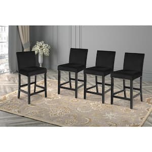 New Classic Furniture Celeste Black Velvet Fabric Counter Side Chair with Nailhead Trim (Set of 4)