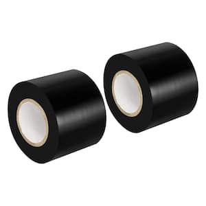 2 in. x 50 ft. Electrical Insulation Tape Roll Black 2 Pack PVC Waterproof for Outdoor Pipes Windows Cold Weather