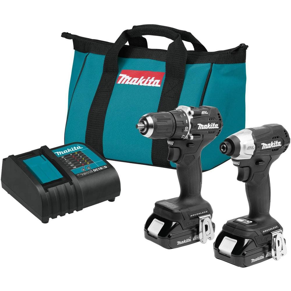 Makita 18V LXT Sub-Compact Lithium-Ion Brushless Cordless 2-piece Combo Kit (Driver-Drill/Impact Driver) 1.5Ah - The Home Depot