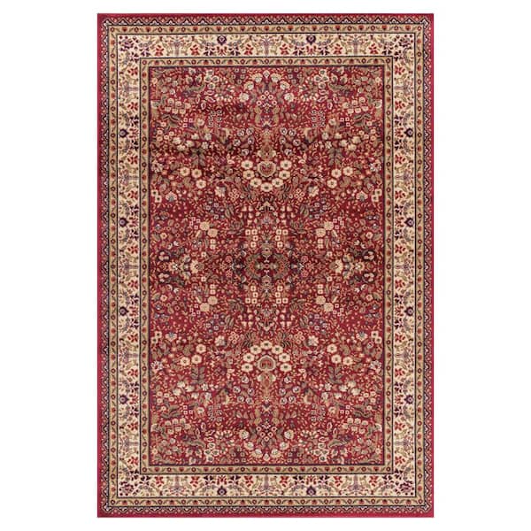Concord Global Trading Jewel Sarouk Red 4 ft. x 6 ft. Area Rug