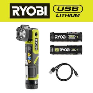 USB Lithium Pivoting 625 Lumens Head Light Kit with 2.0 Ah Battery, Charging Cable, and USB Lithium 2.0 Ah Battery