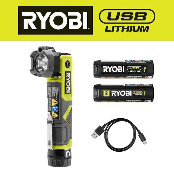 RYOBI USB Lithium Flip Light Kit with 2.0Ah USB Lithium Battery