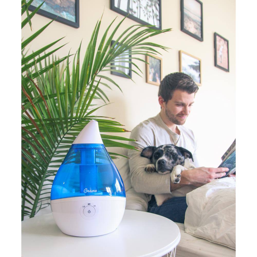 Blue and White Ultrasonic Cool Mist Humidifier, 1 Gallon