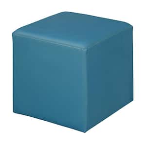 Julie 4 in. H x 22.5 in. W x 22.5 in. D Peacock Teal Square Ottoman Bench