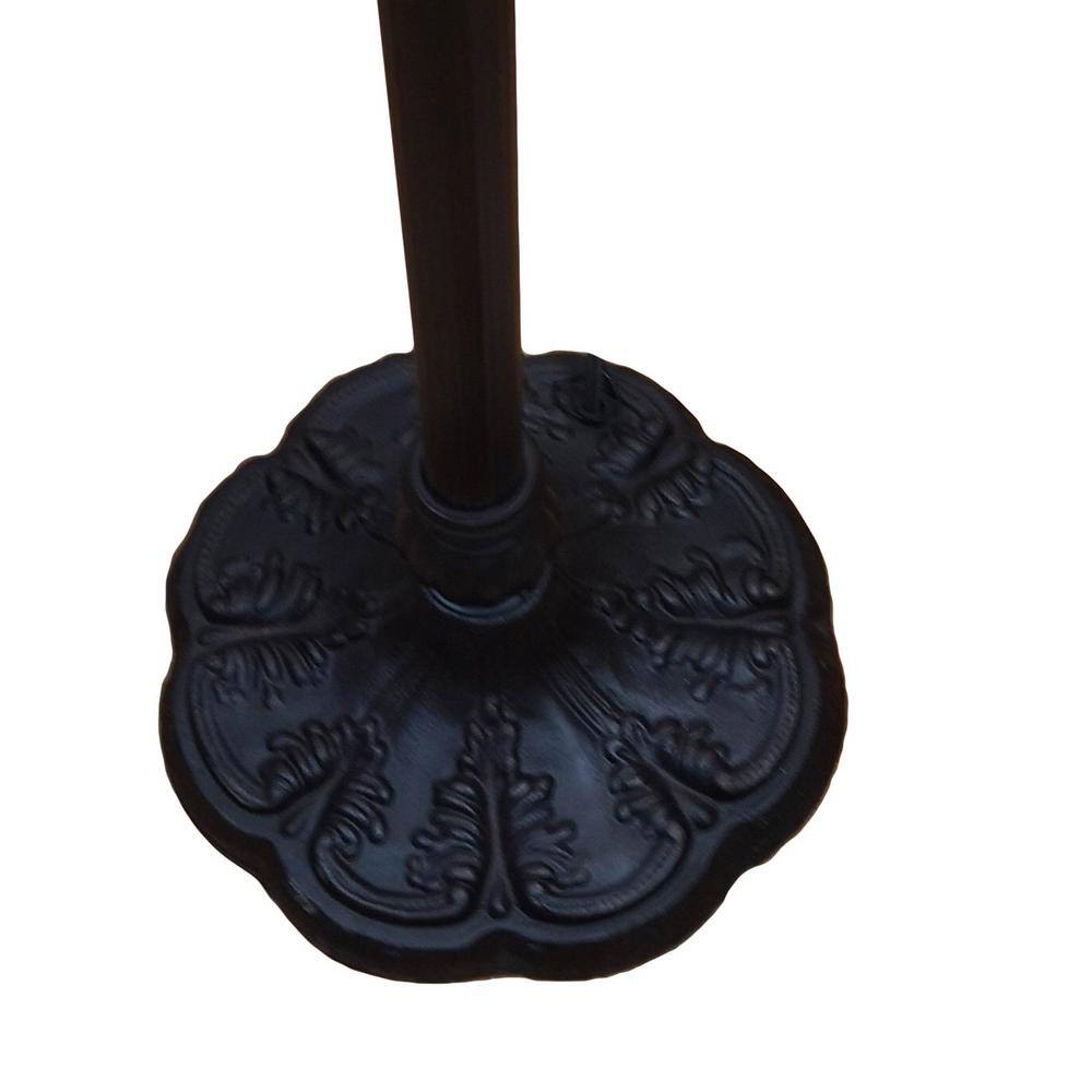 Elegant Tiffany-Style 72" White Stained Glass Torchiere Floor Lamp