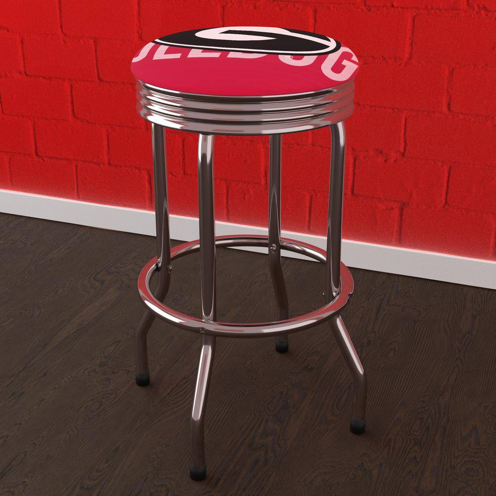 University of Watermark 29 in. Red Backless Metal Bar Stool
