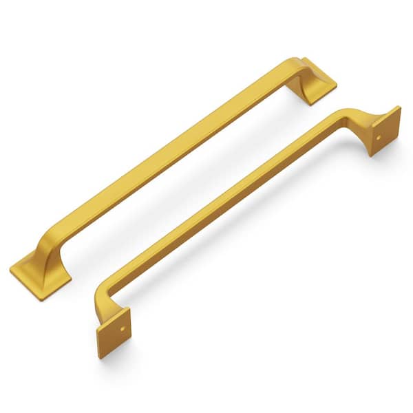 HICKORY HARDWARE Forge 7-9/16 in. (192 mm) Brushed Golden Brass Cabinet Drawer and Door Pull