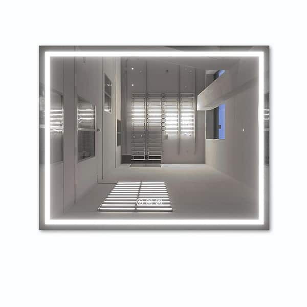 Andrea 60 in. W x 48 in. H Large Rectangular Frameless High Lumen LED Anti-Fog Dimmable Wall Mounted Bathroom Vanity Mirror
