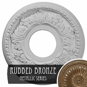 7/8 in. x 11-7/8 in. x 11-7/8 in. Polyurethane Helene Ceiling Medallion, Rubbed Bronze