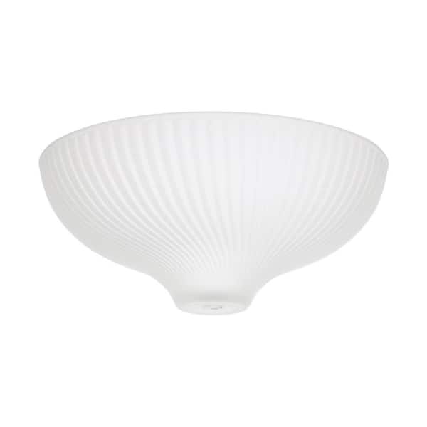 PRIVATE BRAND UNBRANDED 3.75 in. White Frosted Glass Bowl Shaped Replacement Flush Mount Shade with 8.5 in. Lip Fitter