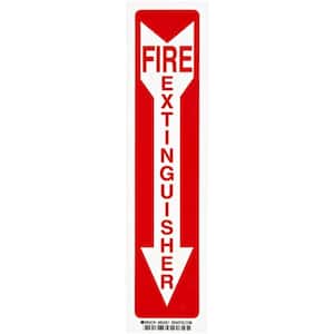14 in. x 3-1/2 in. Polyester Fire Extinguisher with Arrow Sign