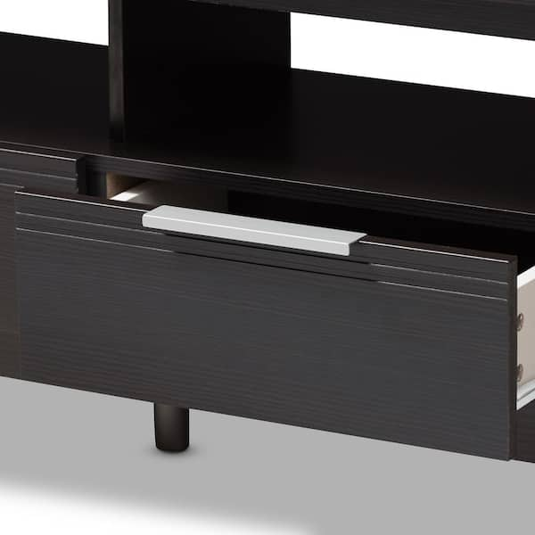 Baxton Studio Elaine Wenge Dark Brown TV Stand 146 8294 HD The