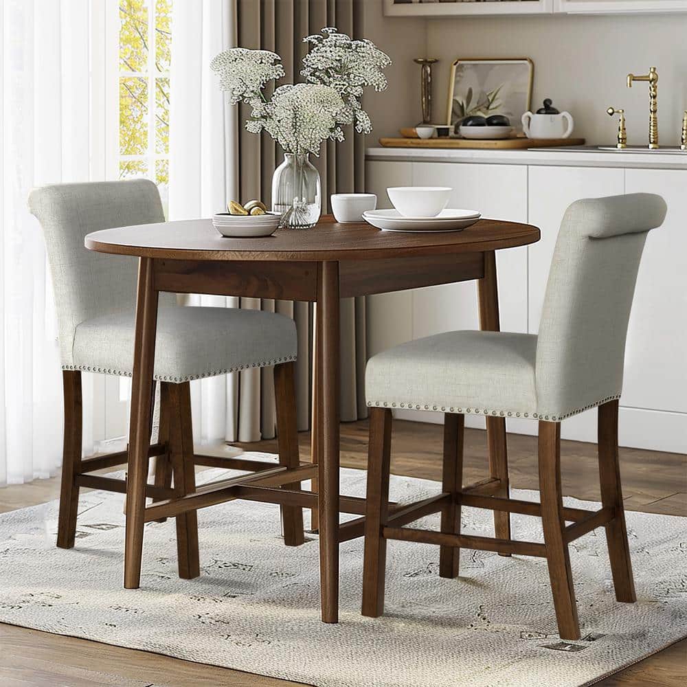 Wildon Home® Upholstered Counter Stool With Nailhead Trim Set Of 2