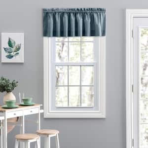 Lisa Solid 15 in. L Polyester/Cotton Tailored Valance in Dusty Blue