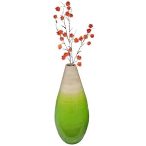 Floor Vase Tear Drop Design for Dining Living Room Entryway Decor Fill It with Dried Branches or Flowers Small Green
