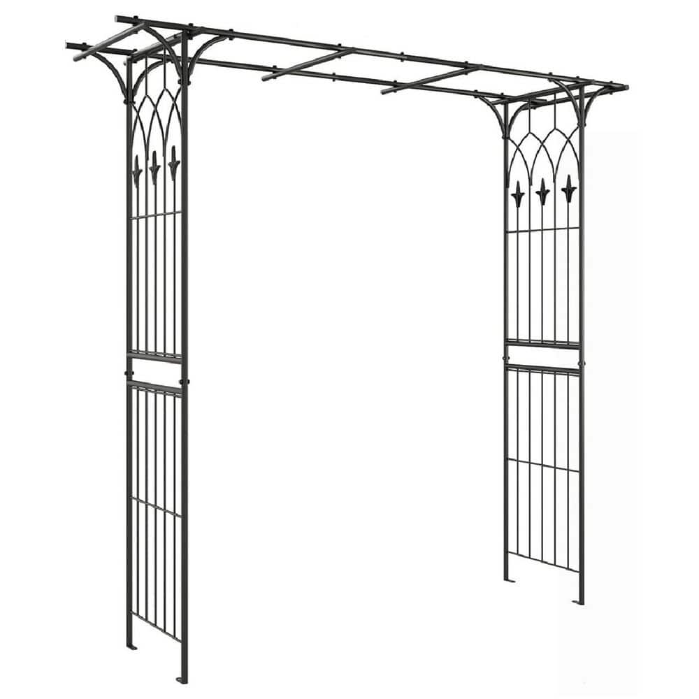 SenQWFa 81 in. Steel Metal Garden Arbor Arch Trellis for Climbing ...