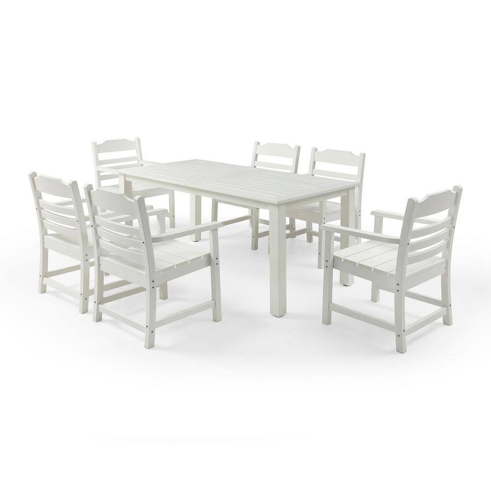7-Piece HIPS Patio Furniture Dining Set 6 Dining Chair Plus A Rectangular D