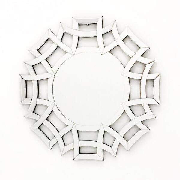 Fab Glass and Mirror 31.5 in. x 31.5 in. The Far East Round Wall Mirror for Interior