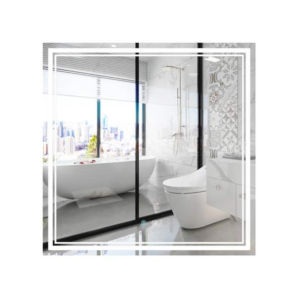 FAMYYT 36 in. W x 36 in. H Square Frameless Anti-Fog Dimmable LED Light Wall Bathroom Vanity Mirror