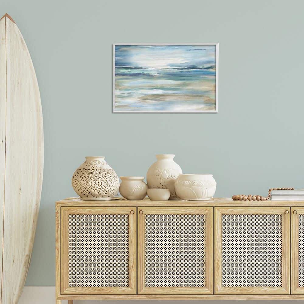 Gradient Ocean Waves by Carol Robinson White Framed Abstract Giclee Art Print 16 in. x 24 in. price history on PriceWatchPro