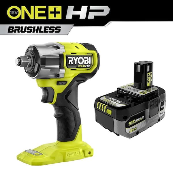 RYOBI ONE HP 18V Brushless Cordless Compact 1 2 in 4 Mode Impact Wrench with 4.0 Ah HIGH PERFORMANCE Battery PSBIW25B PBP004 The Home Depot