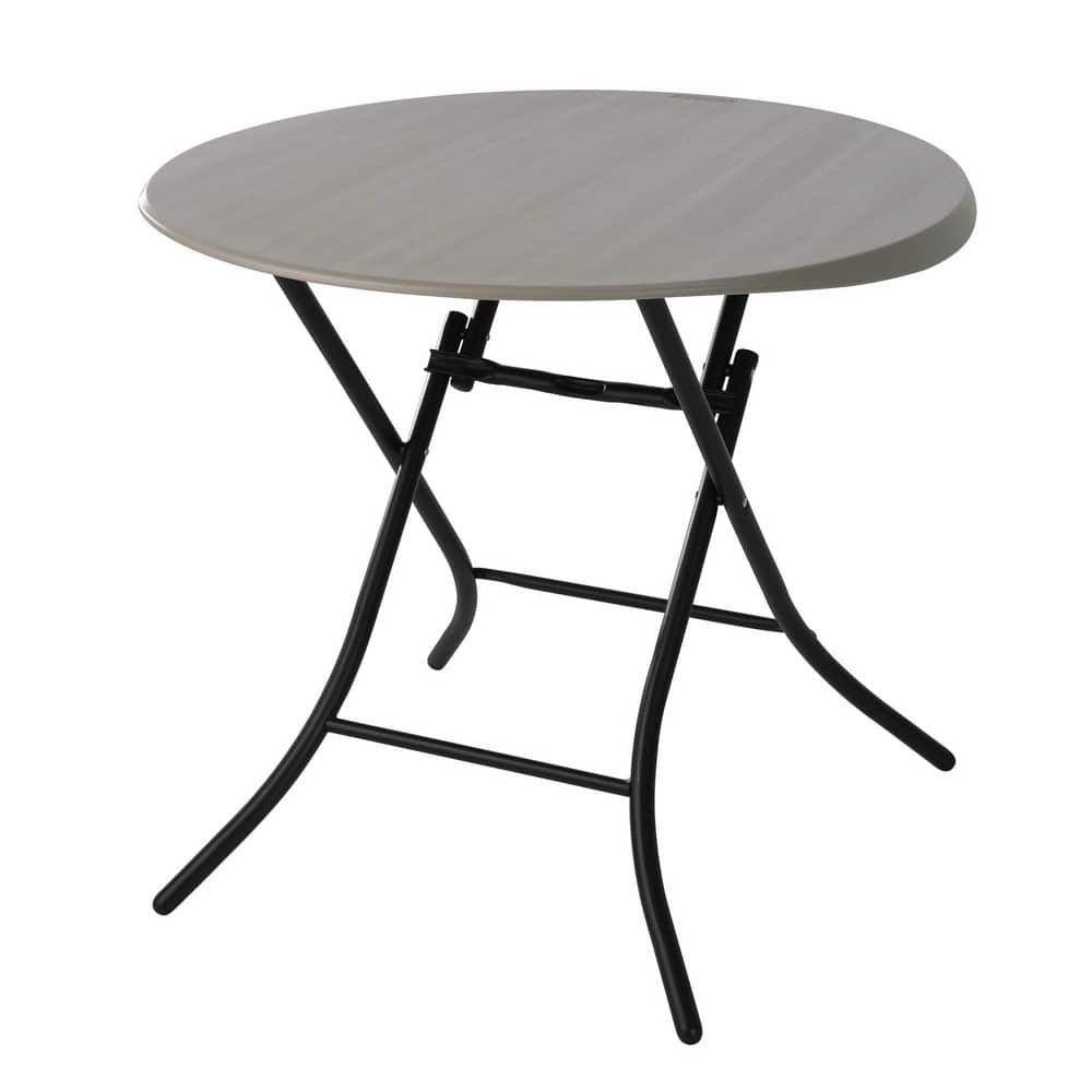 Lifetime 33 in. Putty Plastic Portable Folding Bar Table 80230