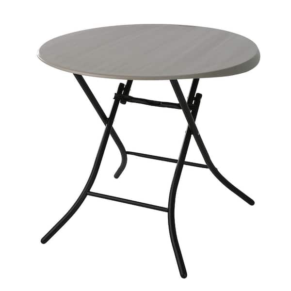 Lifetime 33 in. Putty Plastic Portable Folding Bar Table