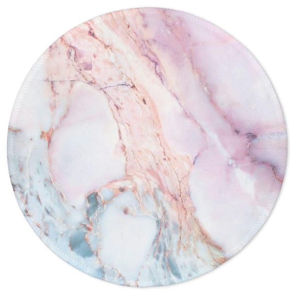 Pink Marble Mouse Pad with Non-Slip Rubber Base and Customized Premium-Textured Washable Desktop Protection Mouse Mat