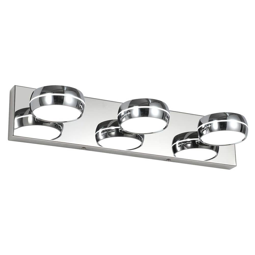 20.47 in. 3-Light Chrome LED Vanity Light with IP44 Dimmable Light and 270° Swivel Range price history on PriceWatchPro