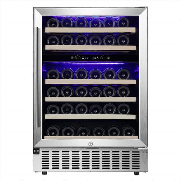 COWSAR 23.43 in. Dual Zone 46 Bottles and 156 Cans Freestanding/Built ...