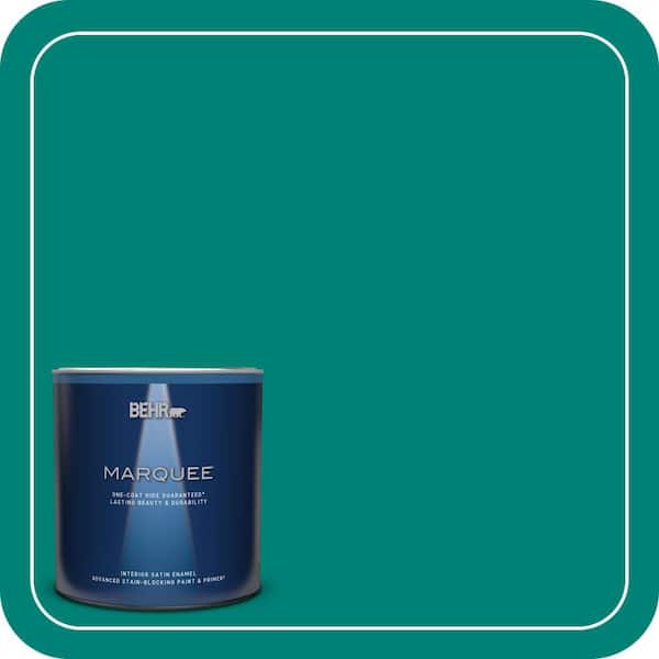 BEHR MARQUEE 1 qt. Home Decorators Collection #HDC-WR14-9 Green Garlands Satin Enamel Interior Paint & Primer