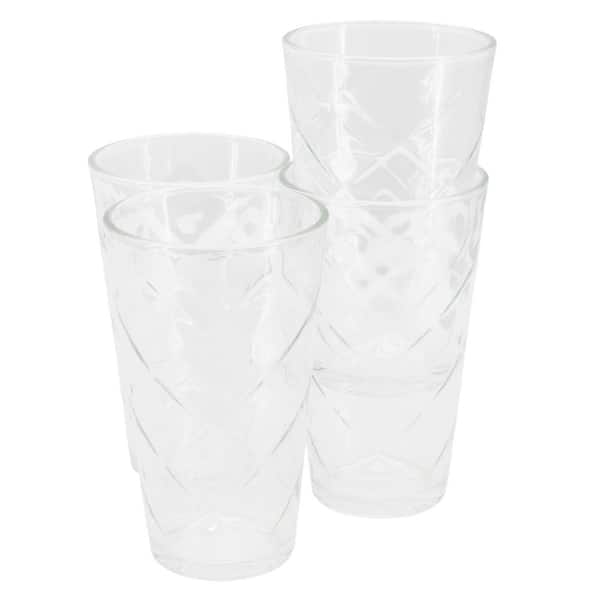 Gibson Home Lattice 4-Piece 16 oz. Glass Tumbler Set