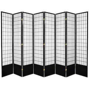 7 ft. Black 8-Panel Room Divider